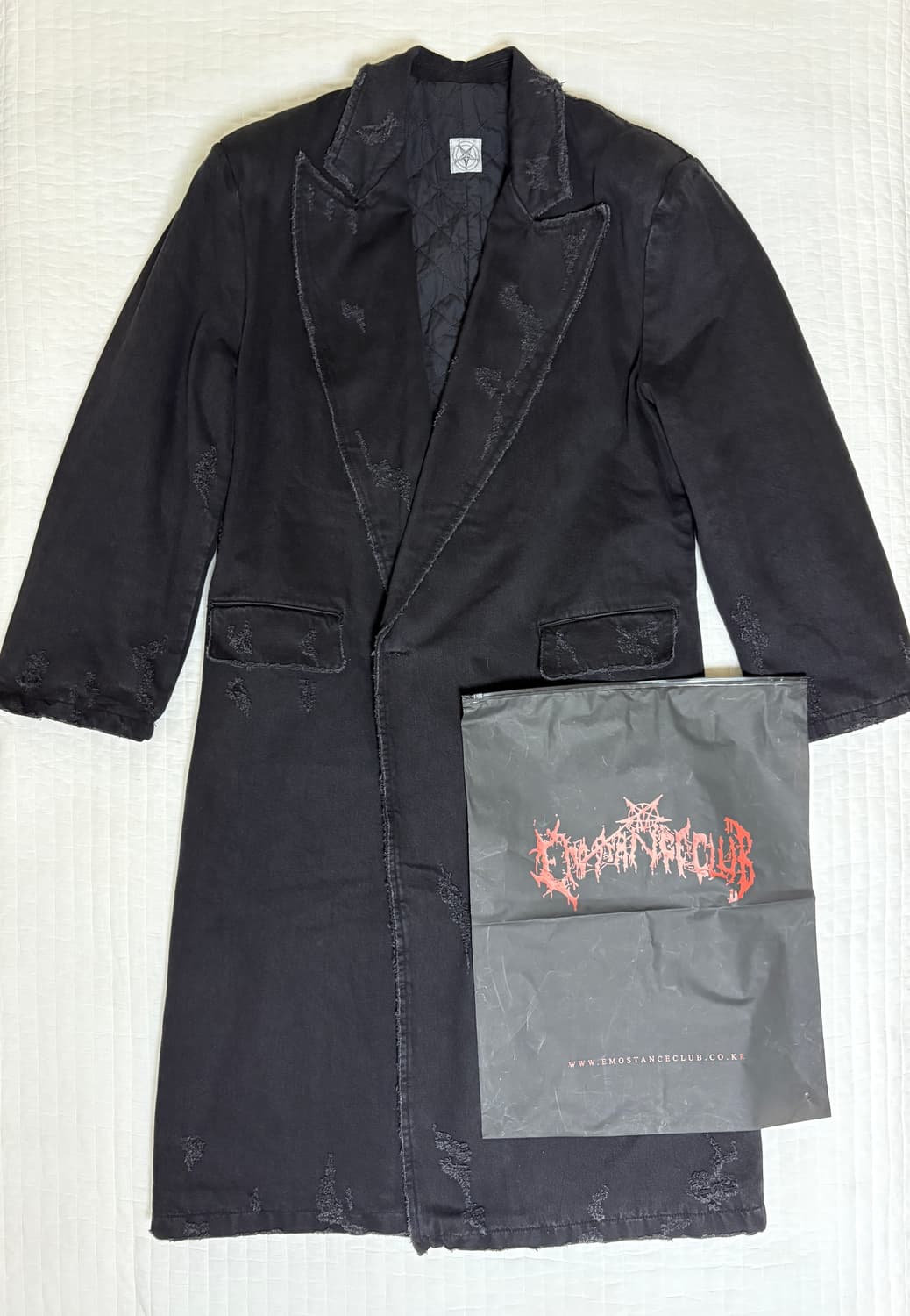 (새상품) 에모스탠스클럽 디스트레스드 데님 코트 2사이즈 상품이미지1