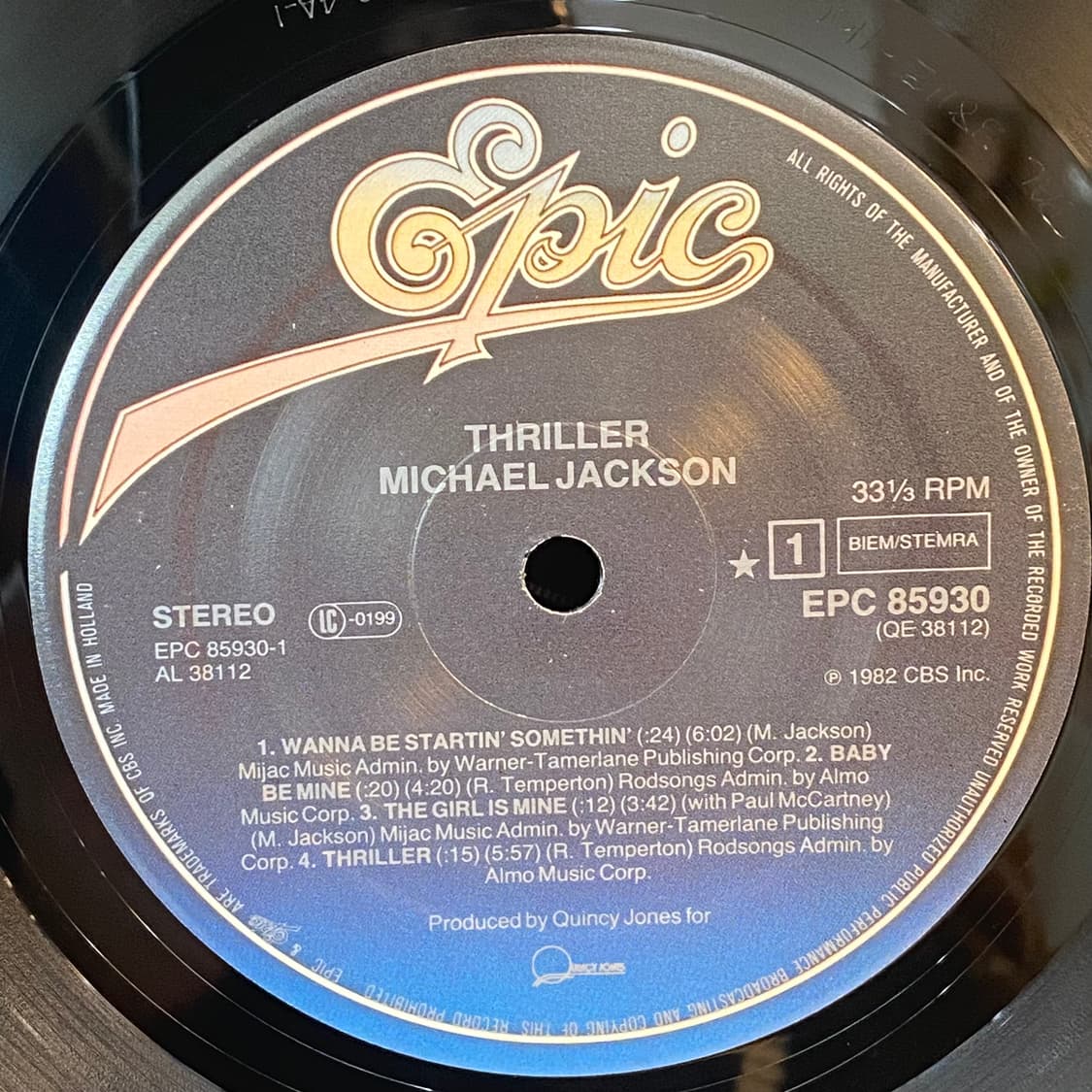 (LP-소울/펑크) Michael Jackson -Thriller 상품이미지4