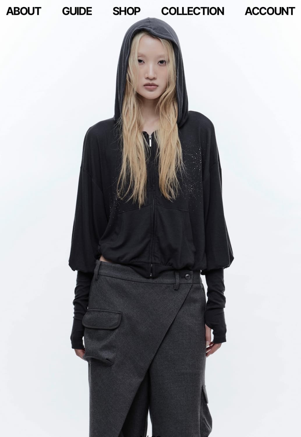 웻태그 워머 집업 후디 차콜 상품이미지3