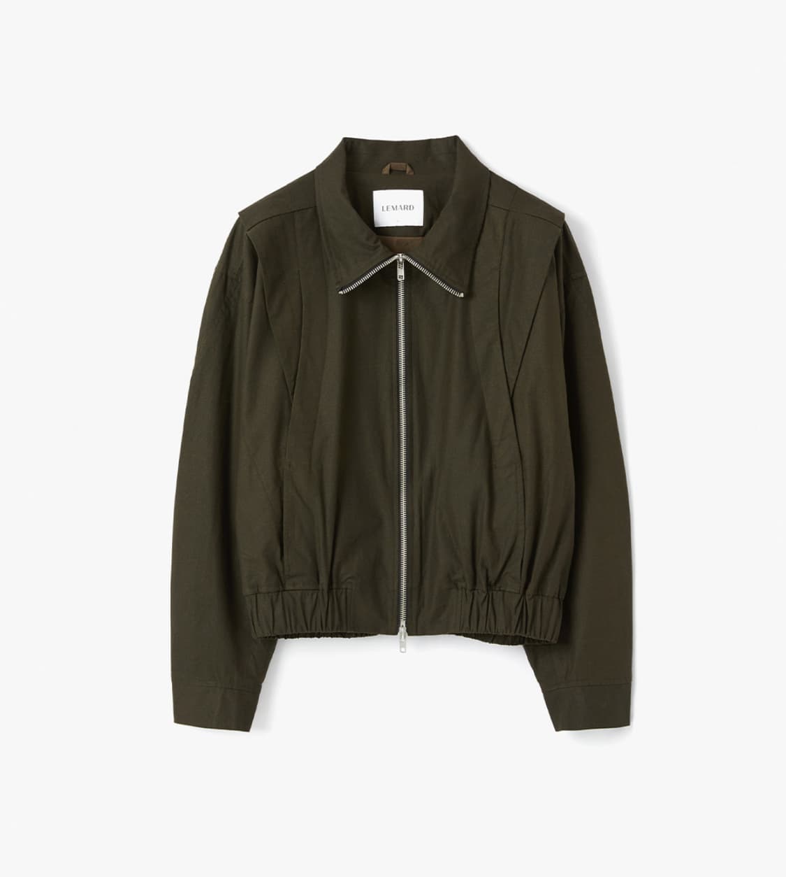 [새상품] 르마드 코튼 하이넥 숏 블루종 자켓 카키 상품이미지2