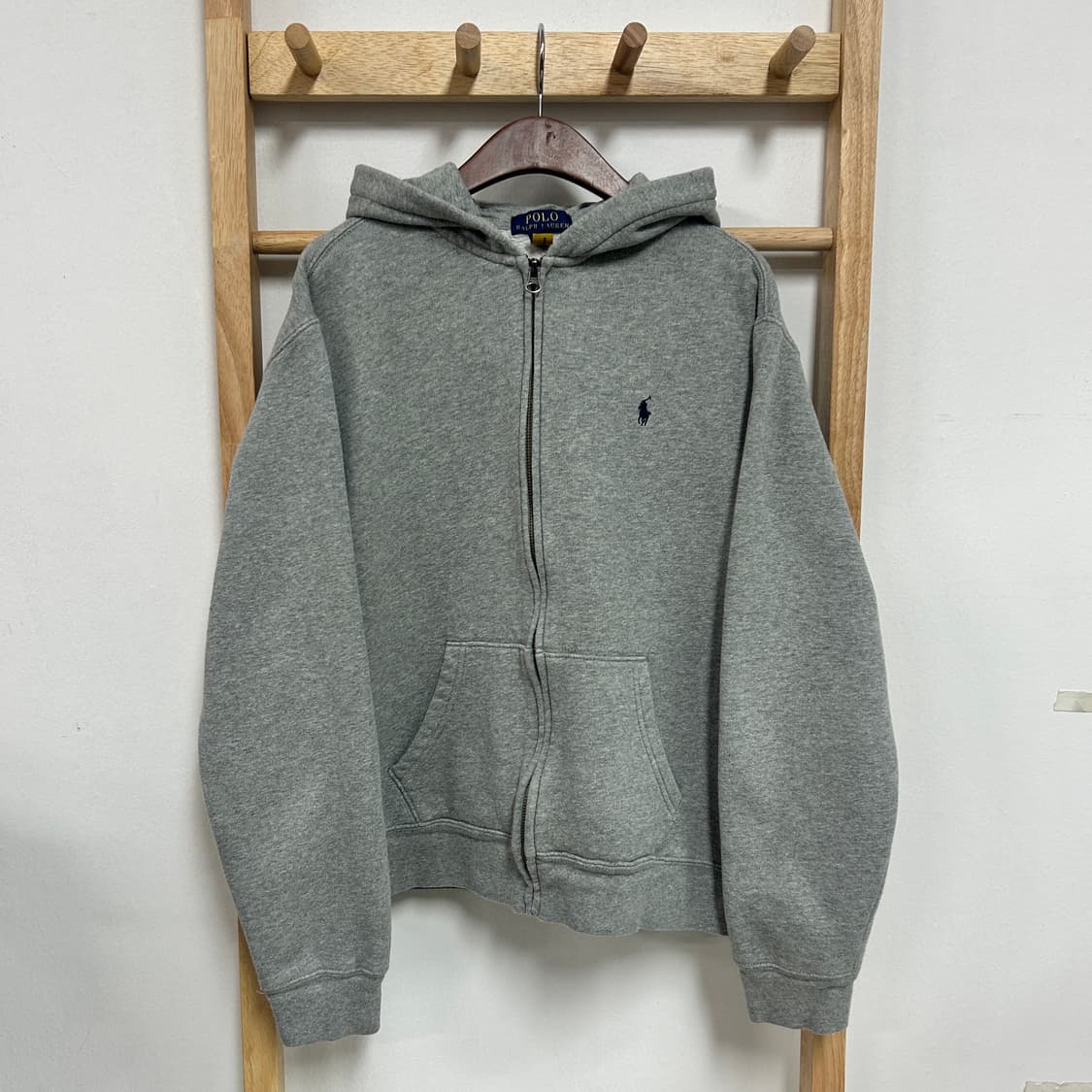 폴로 랄프로렌 신형QR 포니로고 그레이 후드집업 상품이미지3