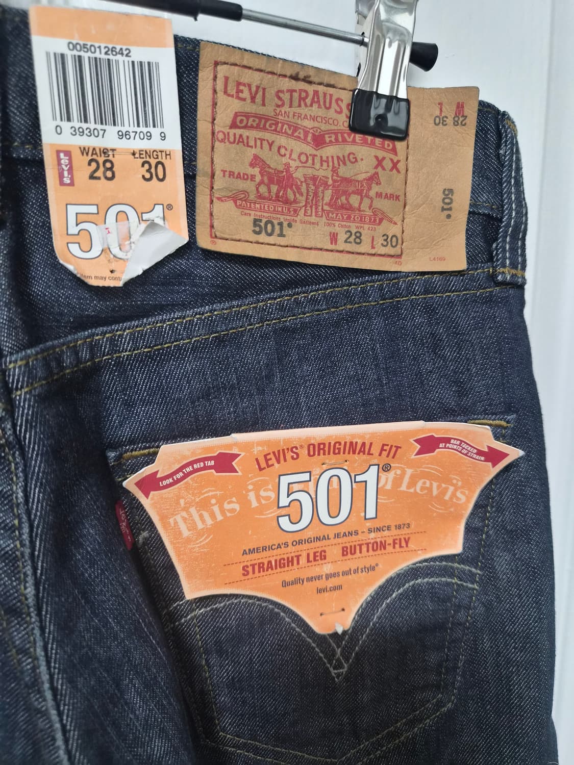 리바이스 501청바지 데님 진청 상품이미지7