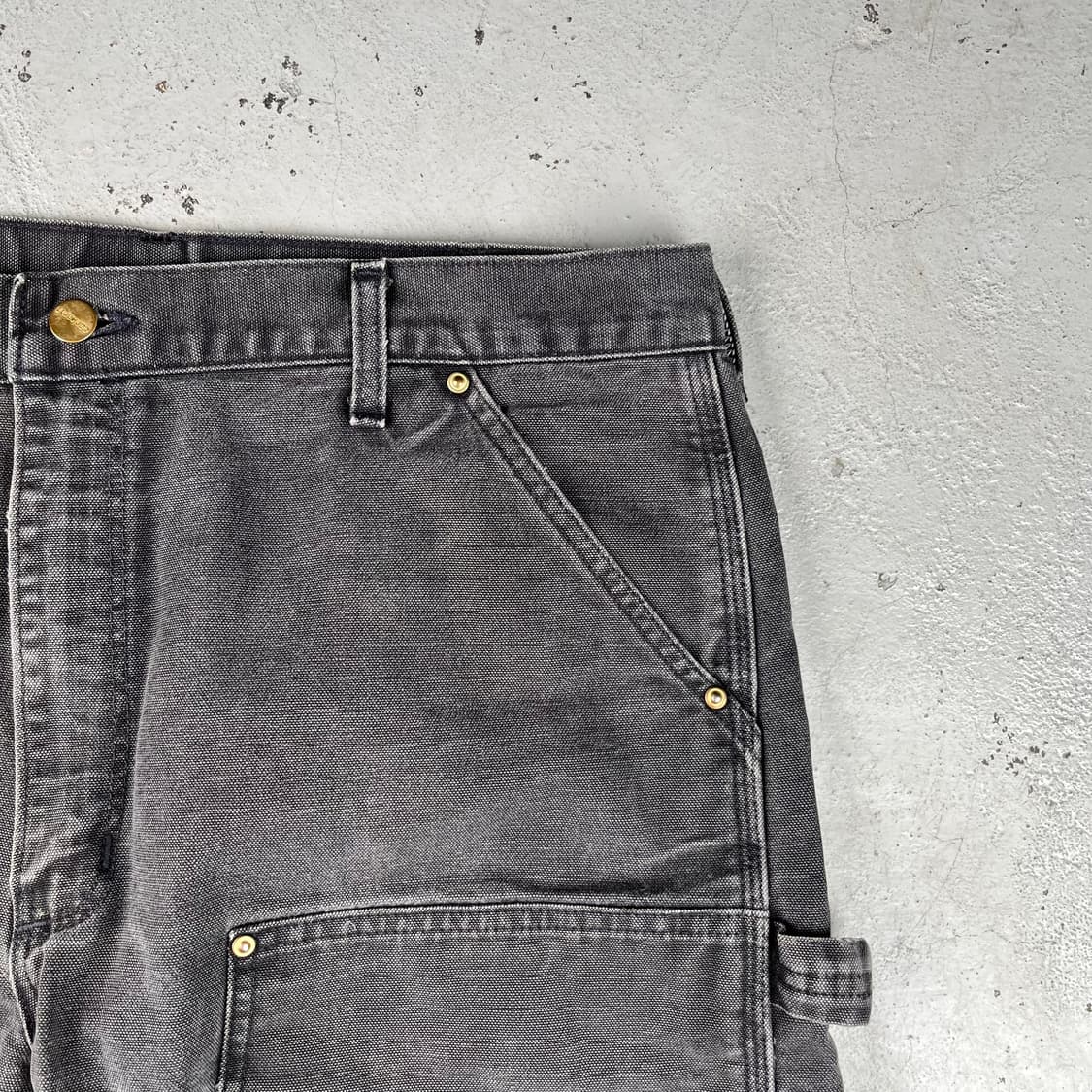 빈티지 칼하트 더블니B01 블랙 그레이 워크팬츠 상품이미지4