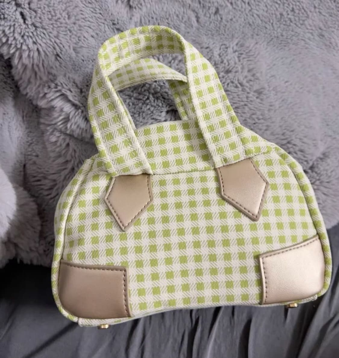 비비안웨스트우드 아카이브 orb 자수 체크 패브릭 핸드백 상품이미지2