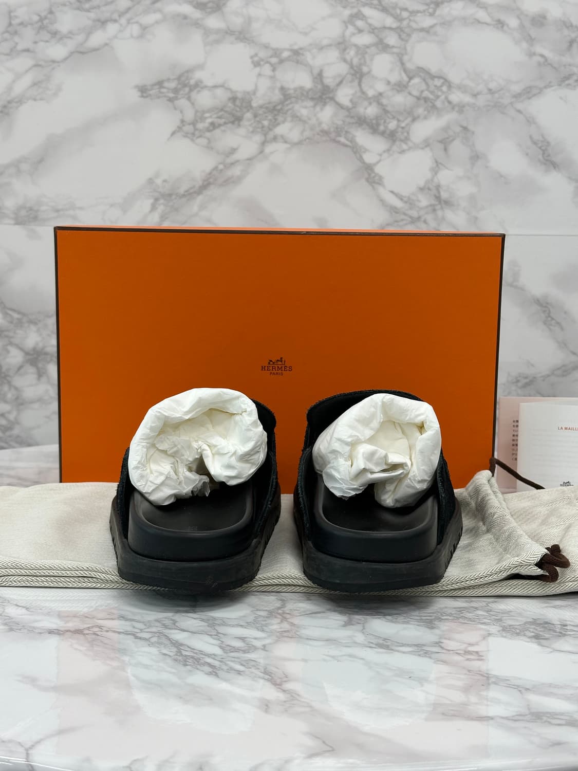 [풀구성] 에르메스 고 뮬 스웨이드 블랙 상품이미지2