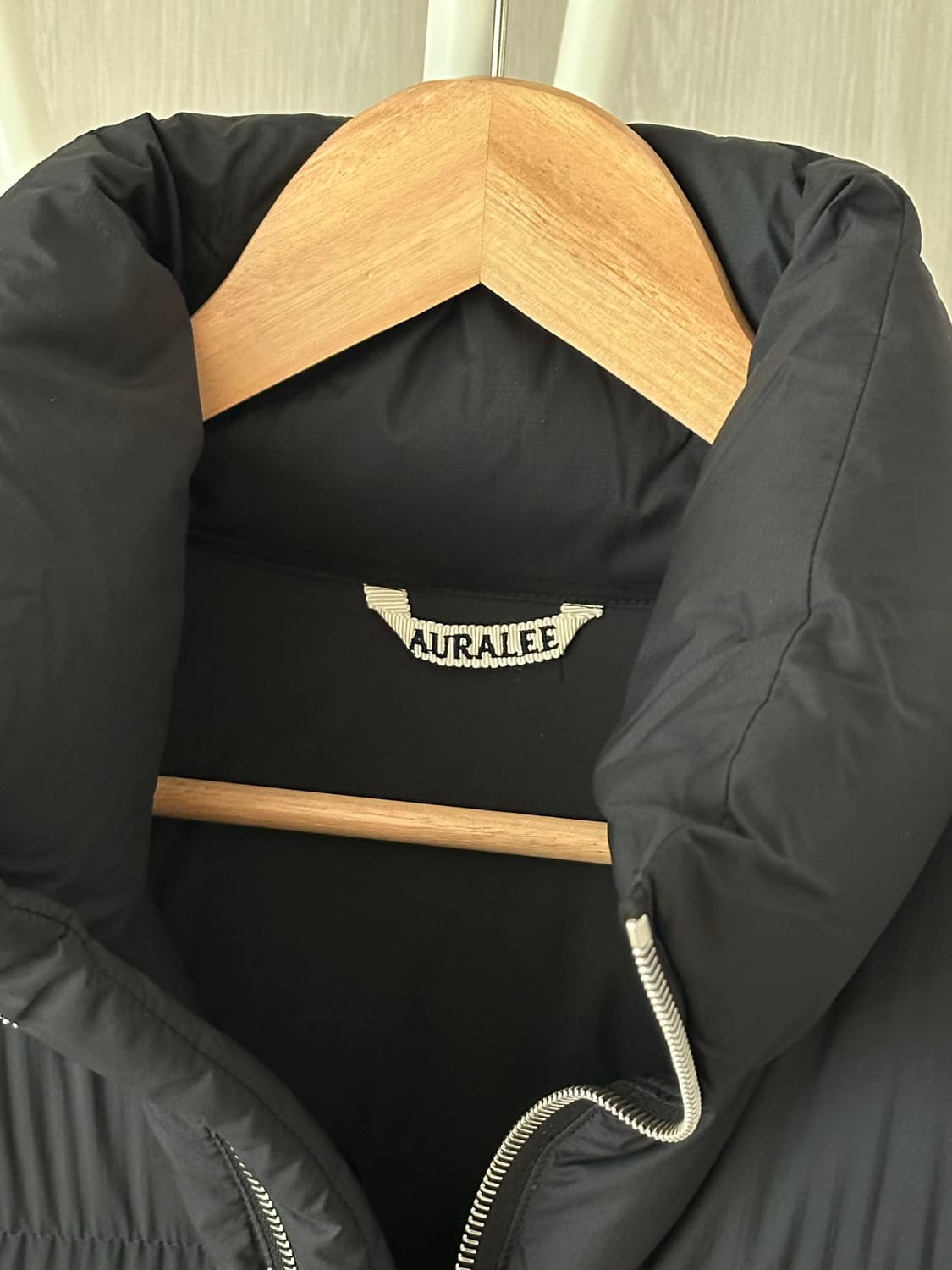 AURALEE 립스탑 다운 패딩 여성용 0사이즈 블랙 상품이미지6