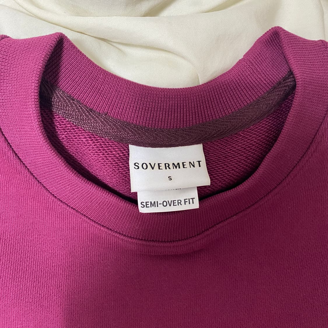 소버먼트 950g 세미오버핏 맨투맨 다크 핑크 상품이미지3