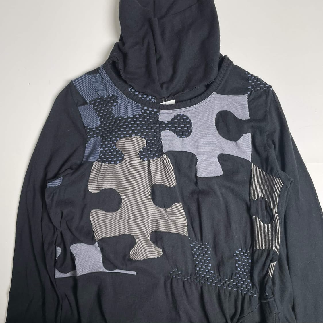 i+mu 퍼즐 패턴 홀 터틀넥 롱슬리브 상품이미지3