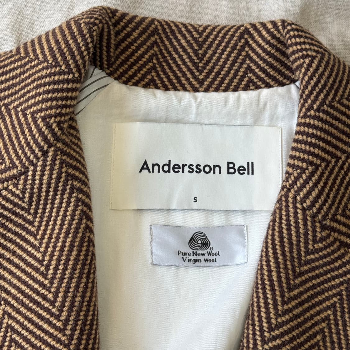 앤더슨벨 헤링본 브라운 코트 S(100) 상품이미지7