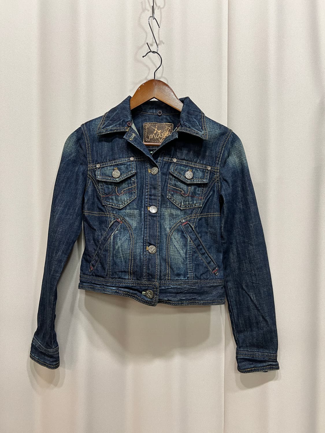 Marv 여성 빈티지 진청 데님 트러커 자켓  상품이미지2