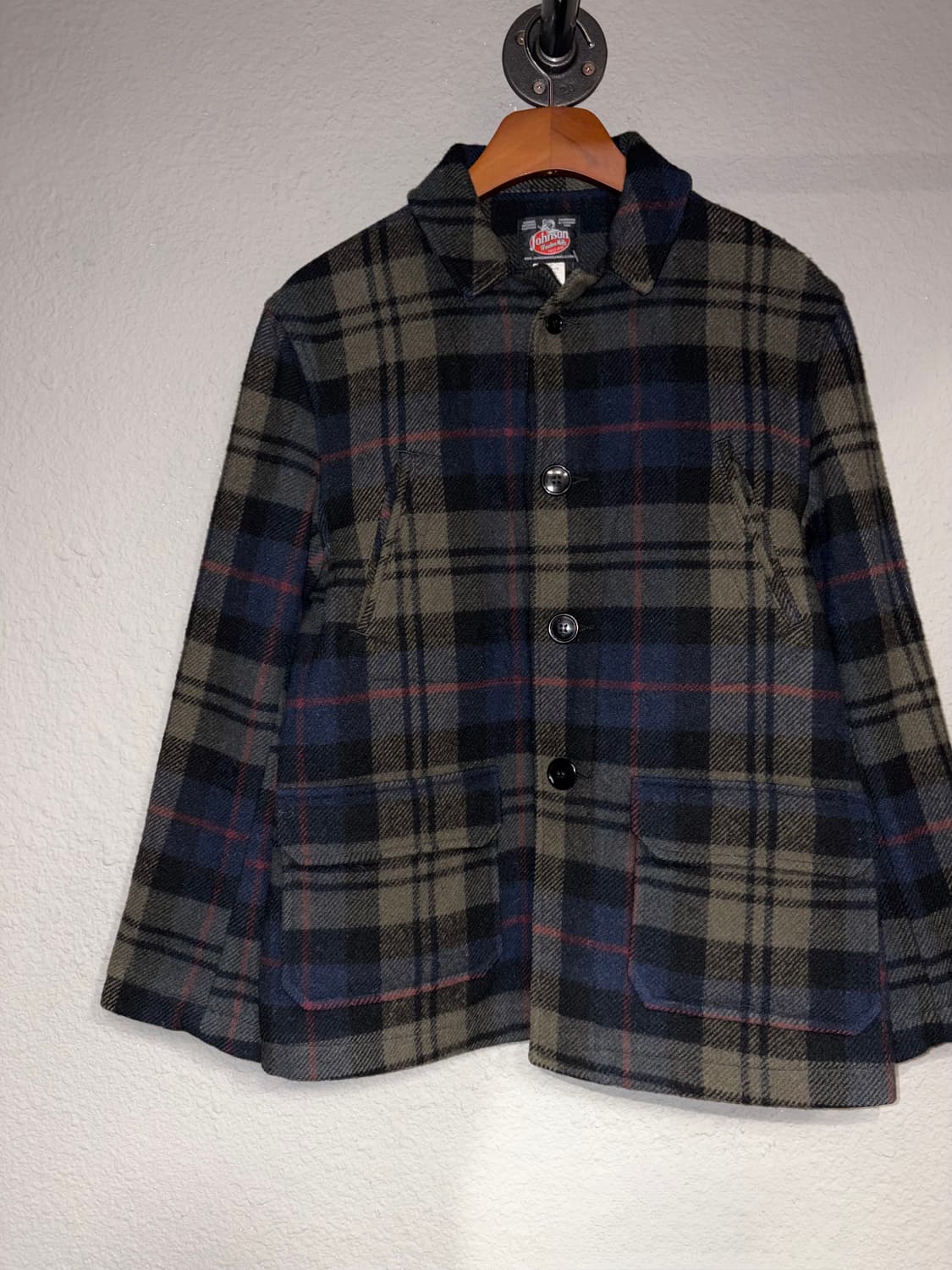 JohnsonWoolenMill 체크 모직 자켓 상품이미지3