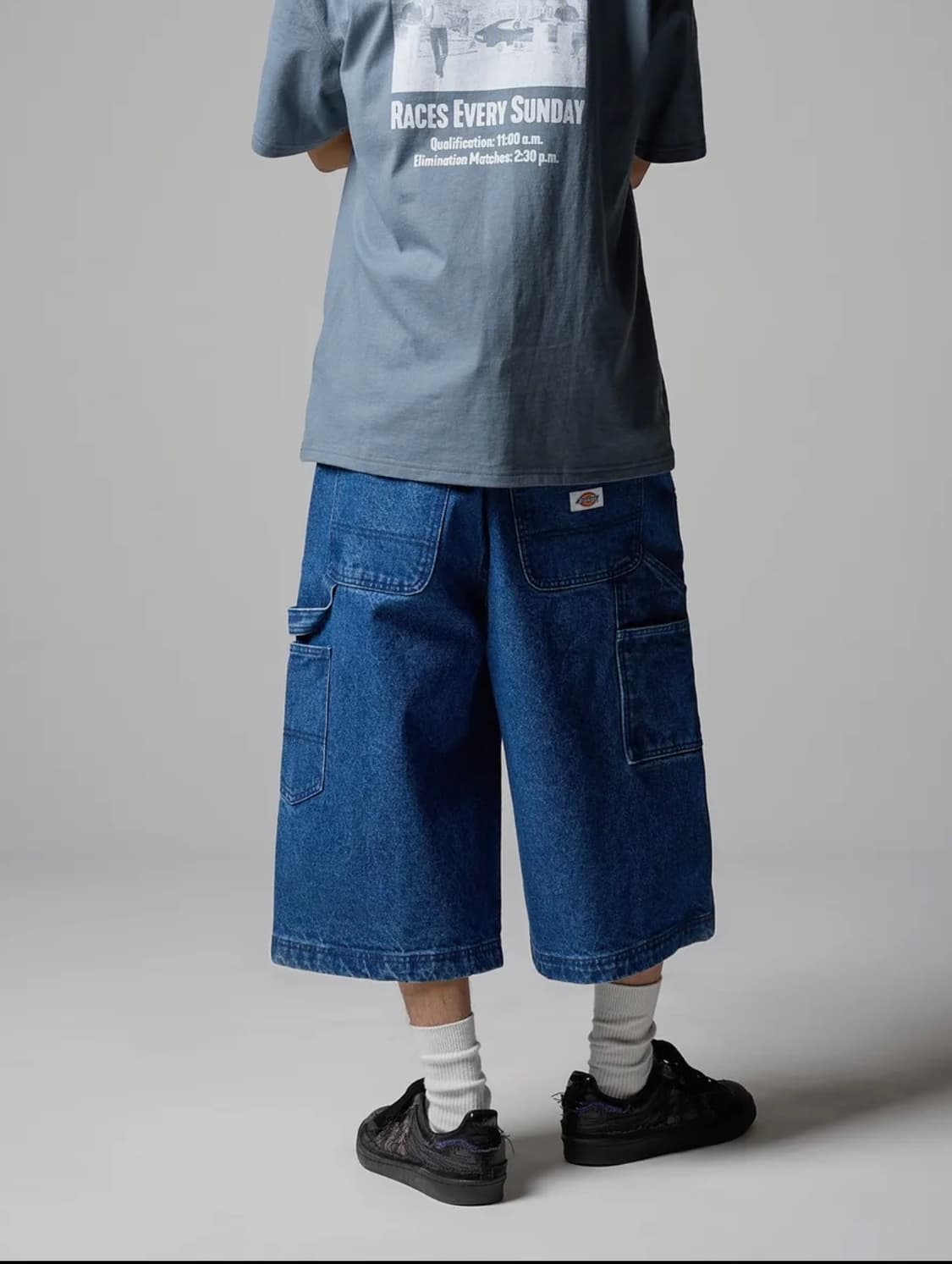 디키즈 더블니 카펜터 데님 쇼츠 반바지 블루 M 상품이미지4