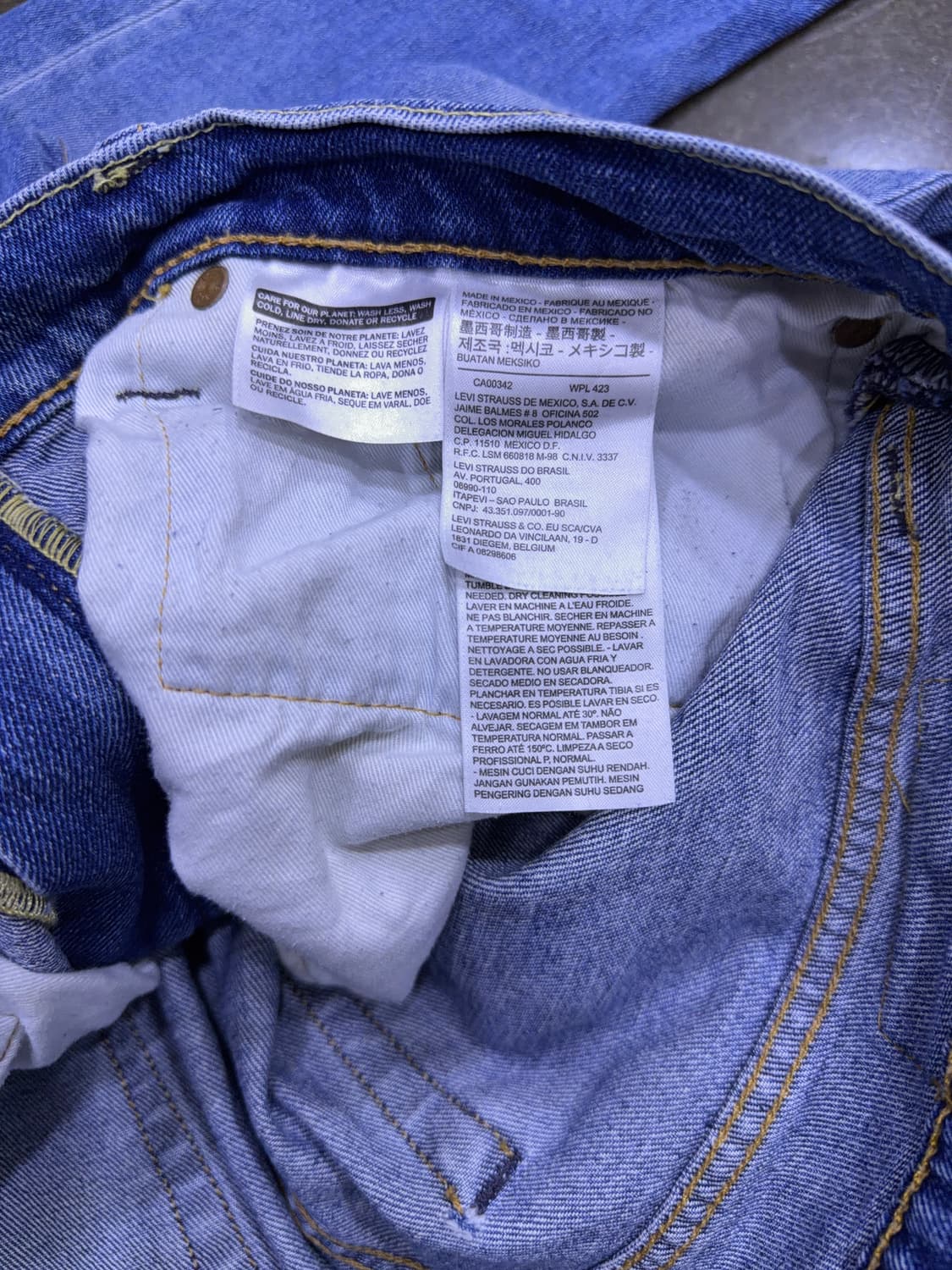 리바이스 522 슬림 테이퍼드핏 중청 워싱 데님팬츠 36 상품이미지8