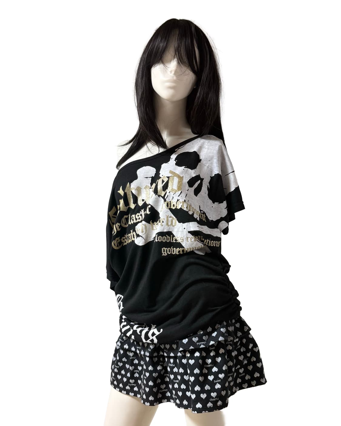 갸루펑크 Skull 셔링 티셔츠 상품이미지2