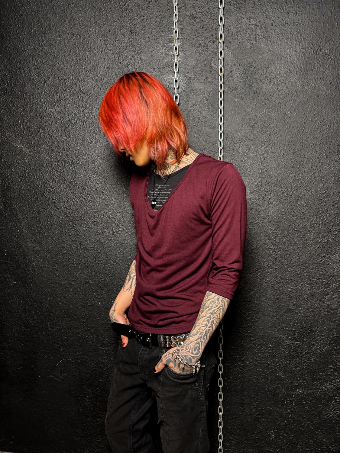 in the attic - Layered 3/4 Sleeve Tshirt 상품이미지4