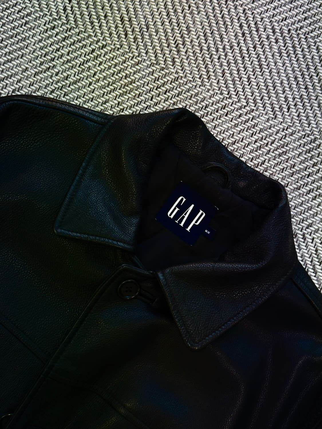 올드 갭 레더 빈티지 카 코트 블랙 M사이즈 상품이미지2