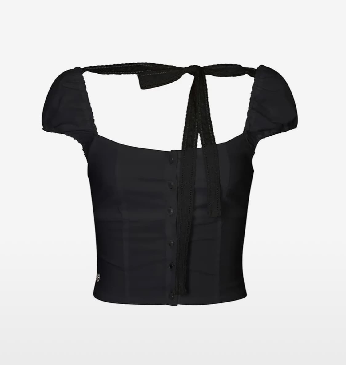 페인오어플레져 WENDY RIBBON BLOUSE black 상품이미지3