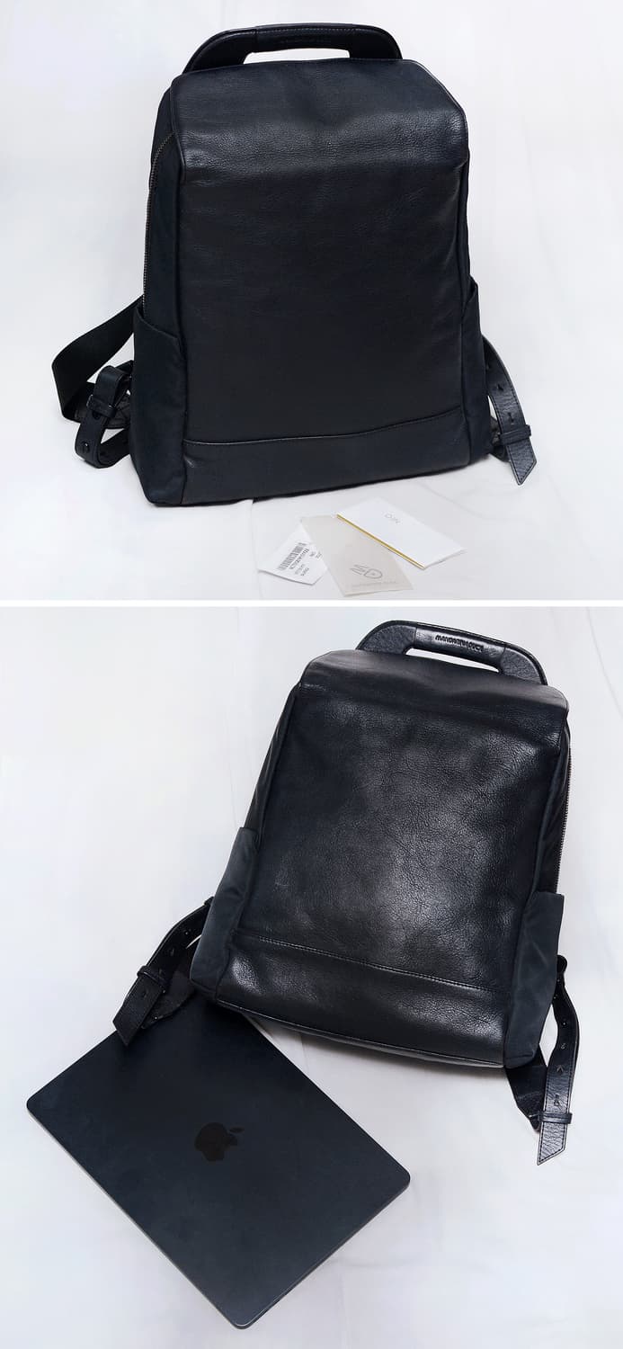 만다리나덕 네오 (NEO) 풀그레인 레더 캔버스 백팩 상품이미지2