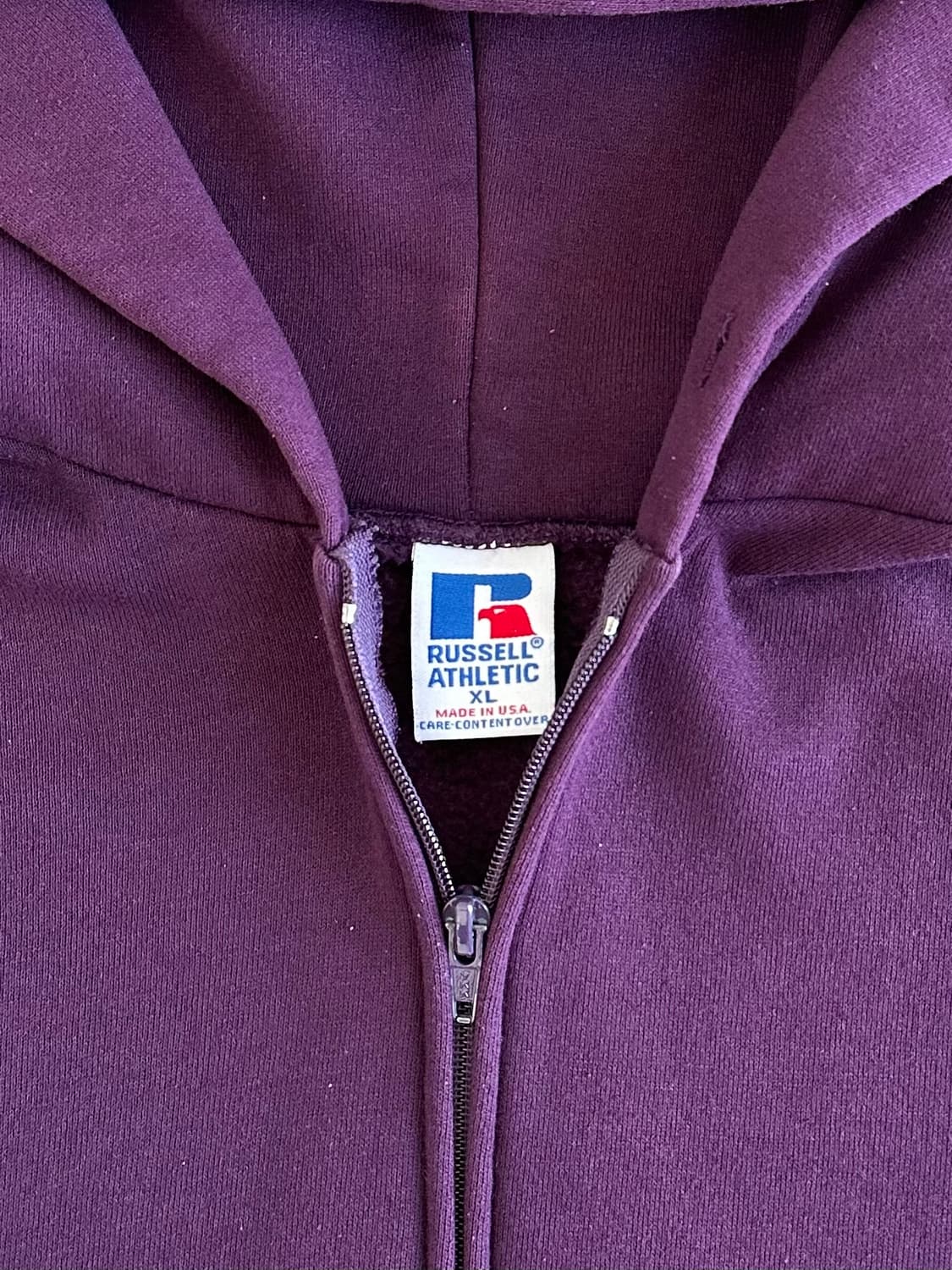 90s 빈티지 러셀 후드집업 퍼플 XL USA 상품이미지6