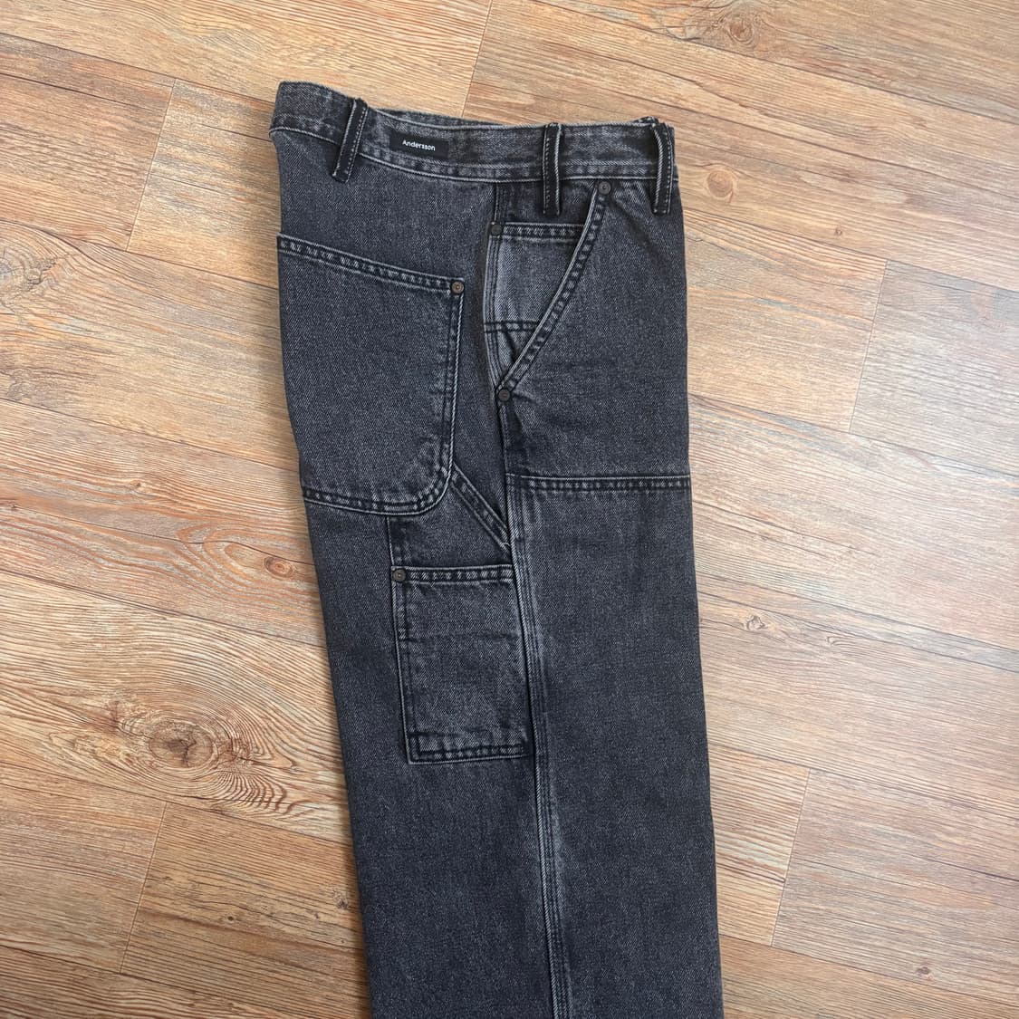 앤더슨벨 S 더블니 카펜터 데님 인사이드아웃 지퍼 청바지 상품이미지2