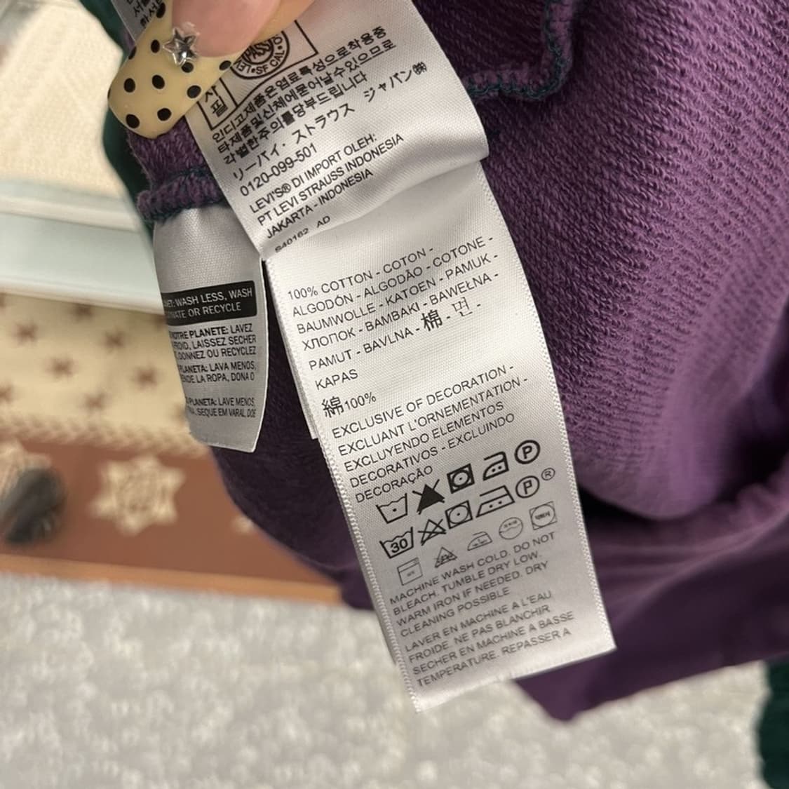 리바이스 레트로 컬러블럭 오버사이즈 반집업 맨투맨 XL C09914 상품이미지6