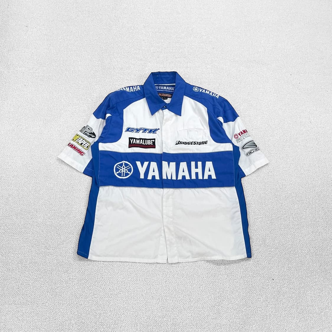 야마하 Yamaha 레이싱 팀 엠브로이드 반팔 셔츠 자켓 상품이미지1
