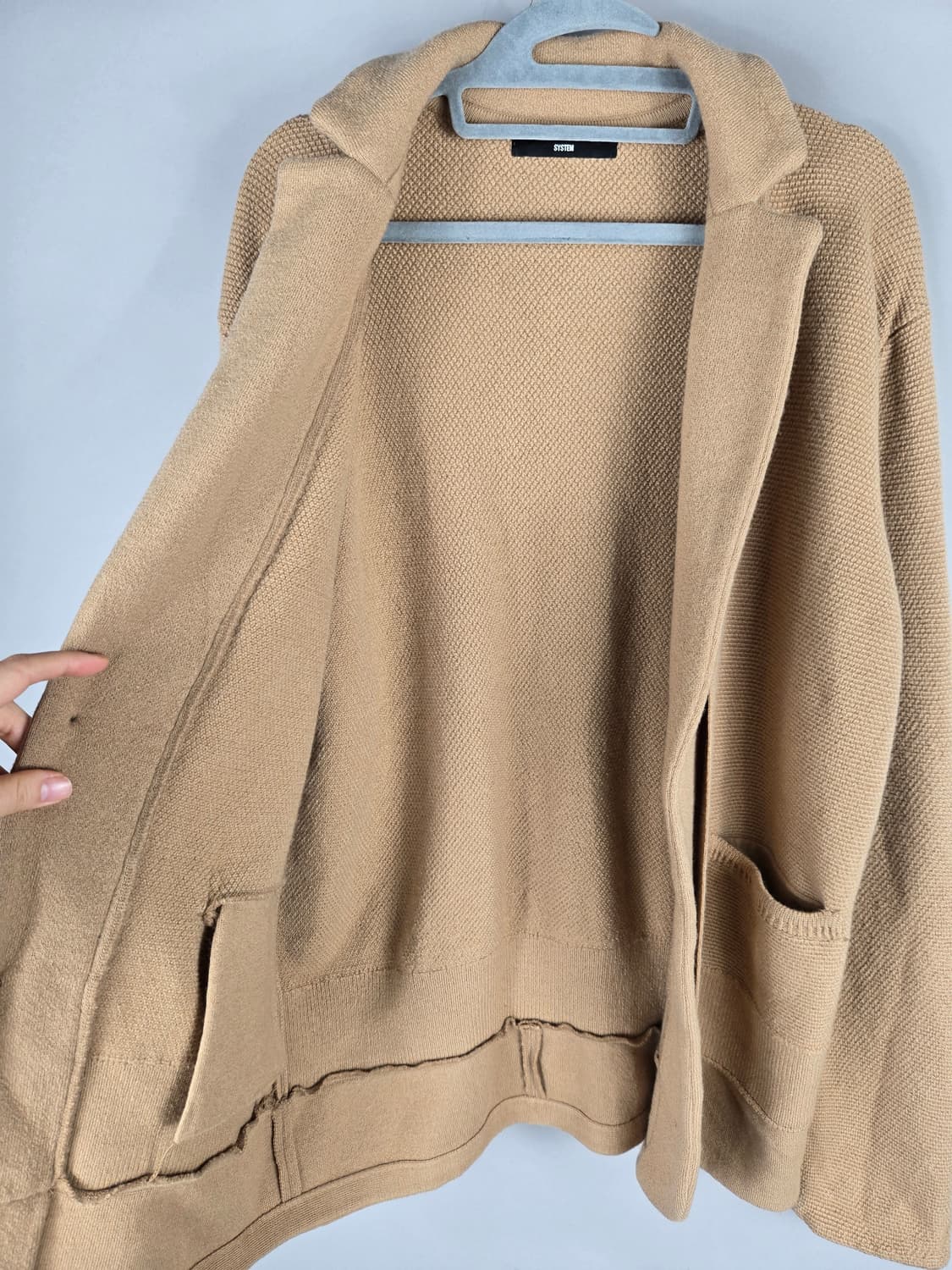 [무료배송]한섬 시스템 옴므 100 울100 숄 카라 니트 가디건 상품이미지8