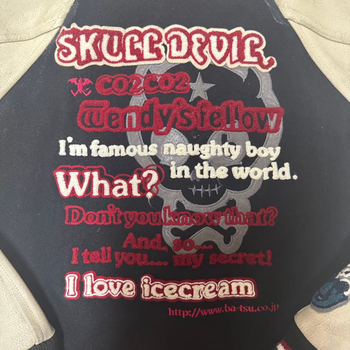 스컬 데빌 바시티 레더 자켓 상품이미지5