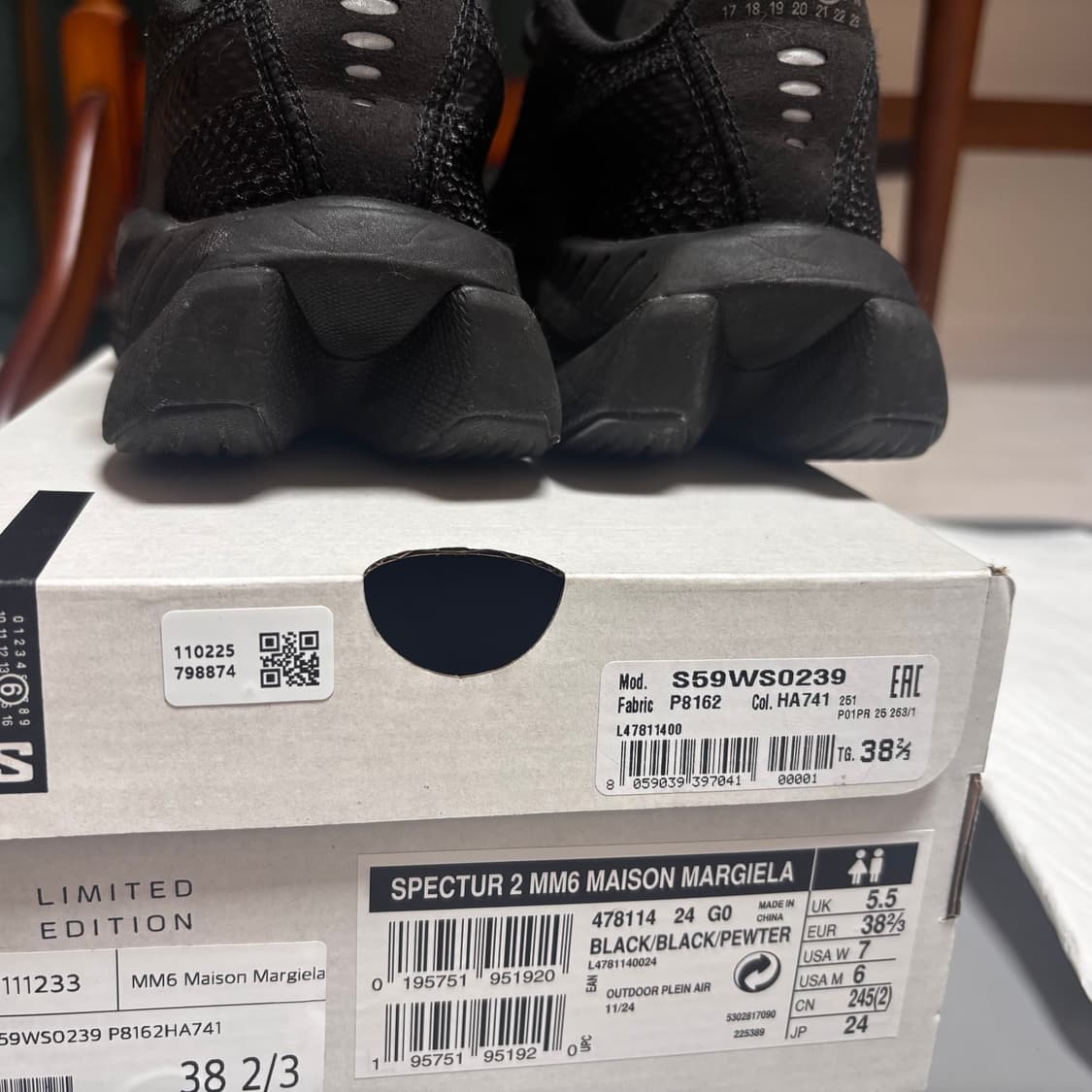 살로몬 x MM6 메종 마르지엘라 스펙터 2 블랙 240 상품이미지7