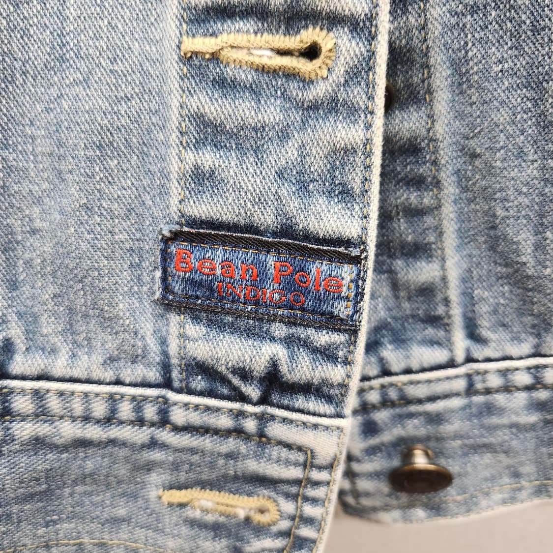 빈폴 로고 웨스턴 워싱 데님 청자켓 100(M) 상품이미지4