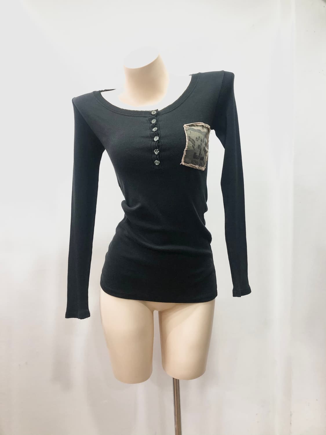 y2k camo patch detail sleeves 상품이미지1