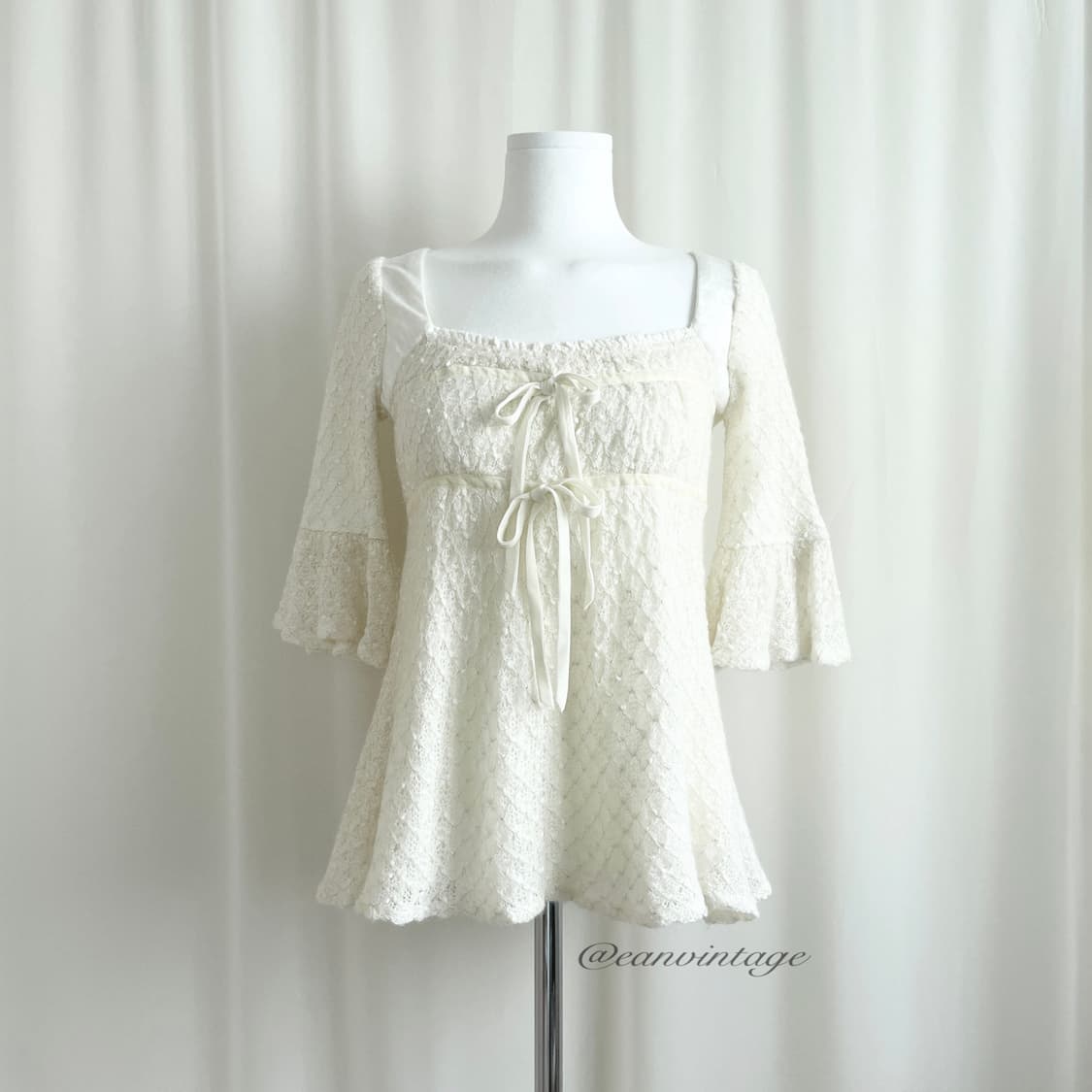 LIZ LISA light cream ribbon knit top  상품이미지1