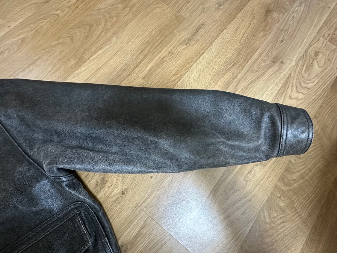 더바넷 A-2 블랙 가죽 플라이트 자켓 상품이미지4