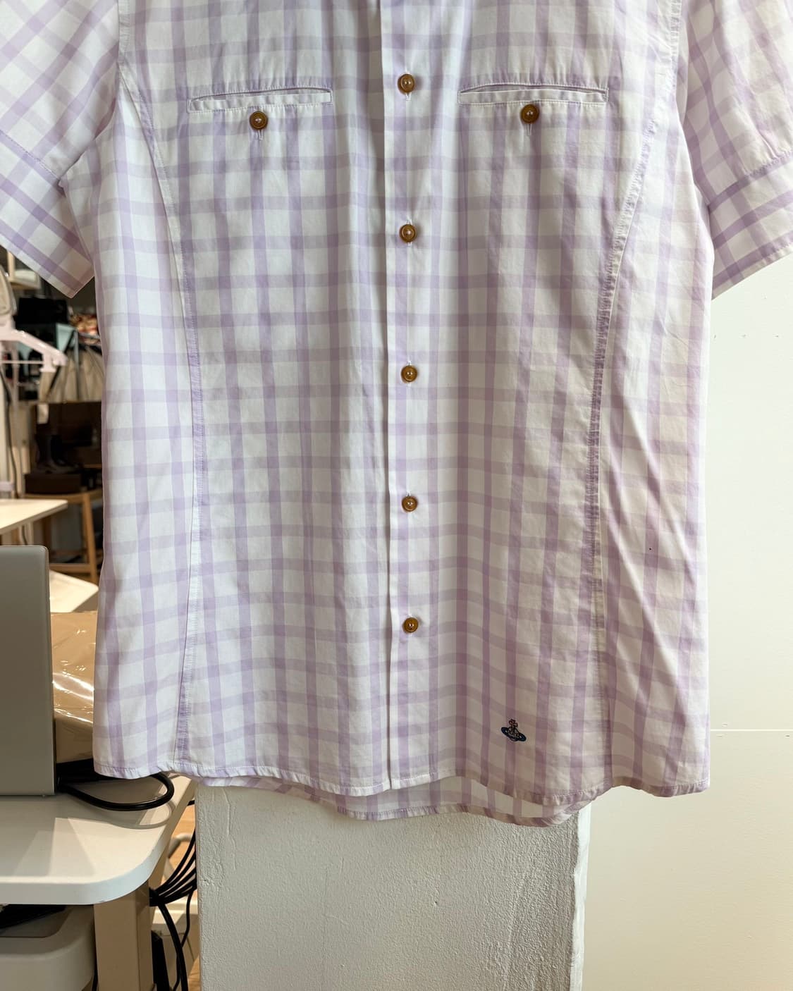 비비안 웨스트우드 맨 퍼플 체크 하프 셔츠  상품이미지6