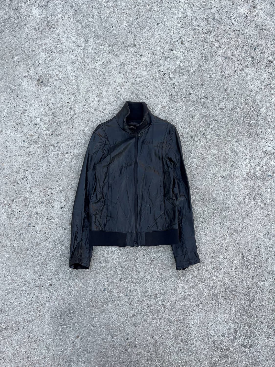 Vintage 양가죽 하이넥 레더 자켓 상품이미지1