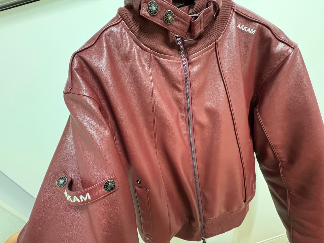 아캄 하이넥 레더 블루종 (와인)  상품이미지3