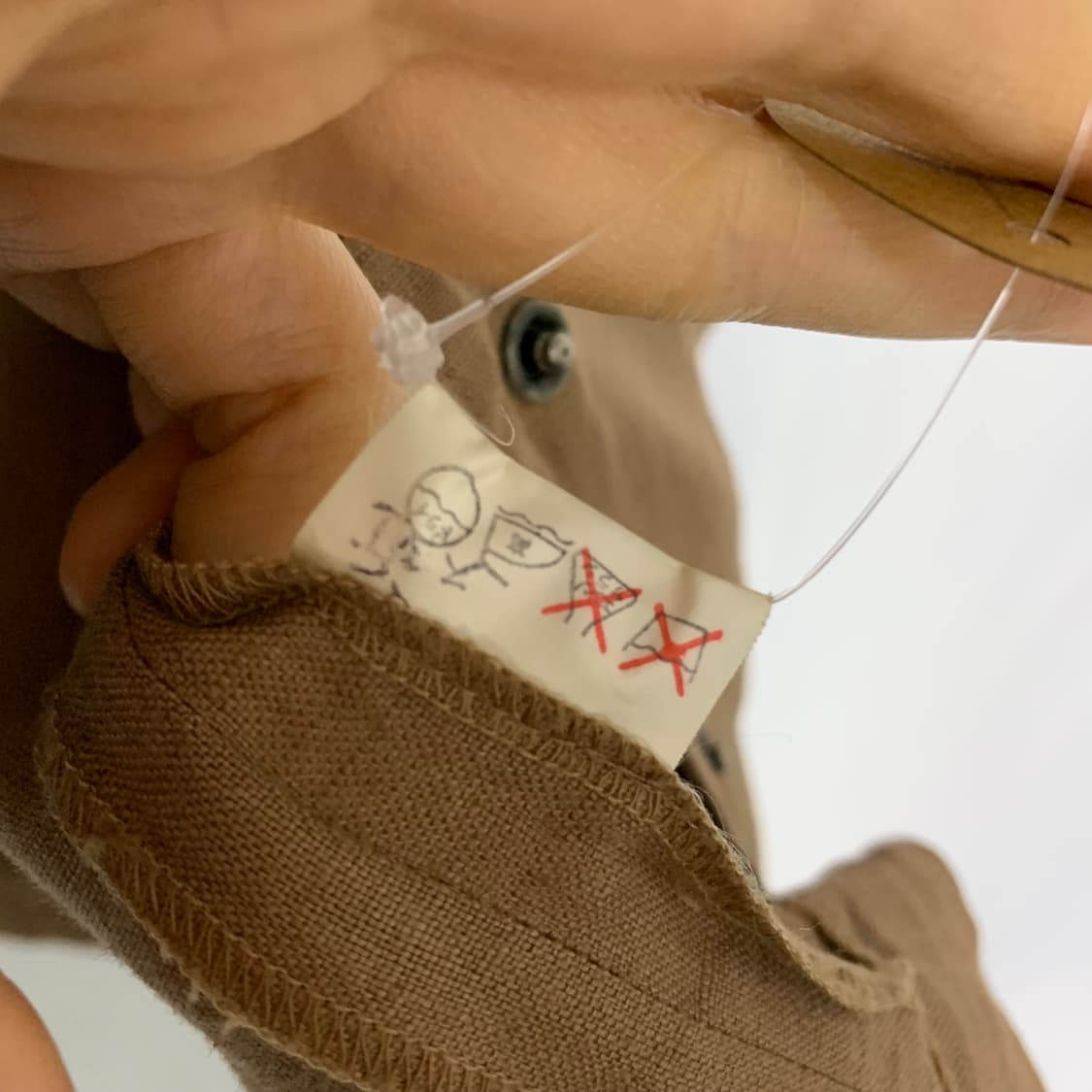 LANCEL 란셀 파리 7부 빈티지 린넨 스냅버튼 포켓 여성 자켓 상품이미지7