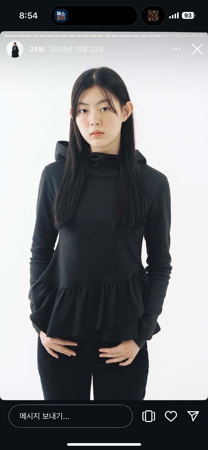 오헤시오 체크 후드 티셔츠  상품이미지2