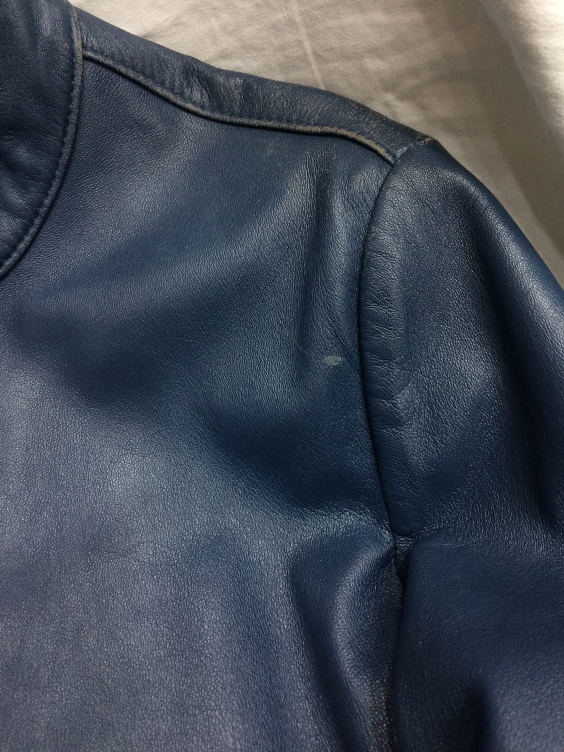 vintage 양가죽 블루 레더자켓 상품이미지4