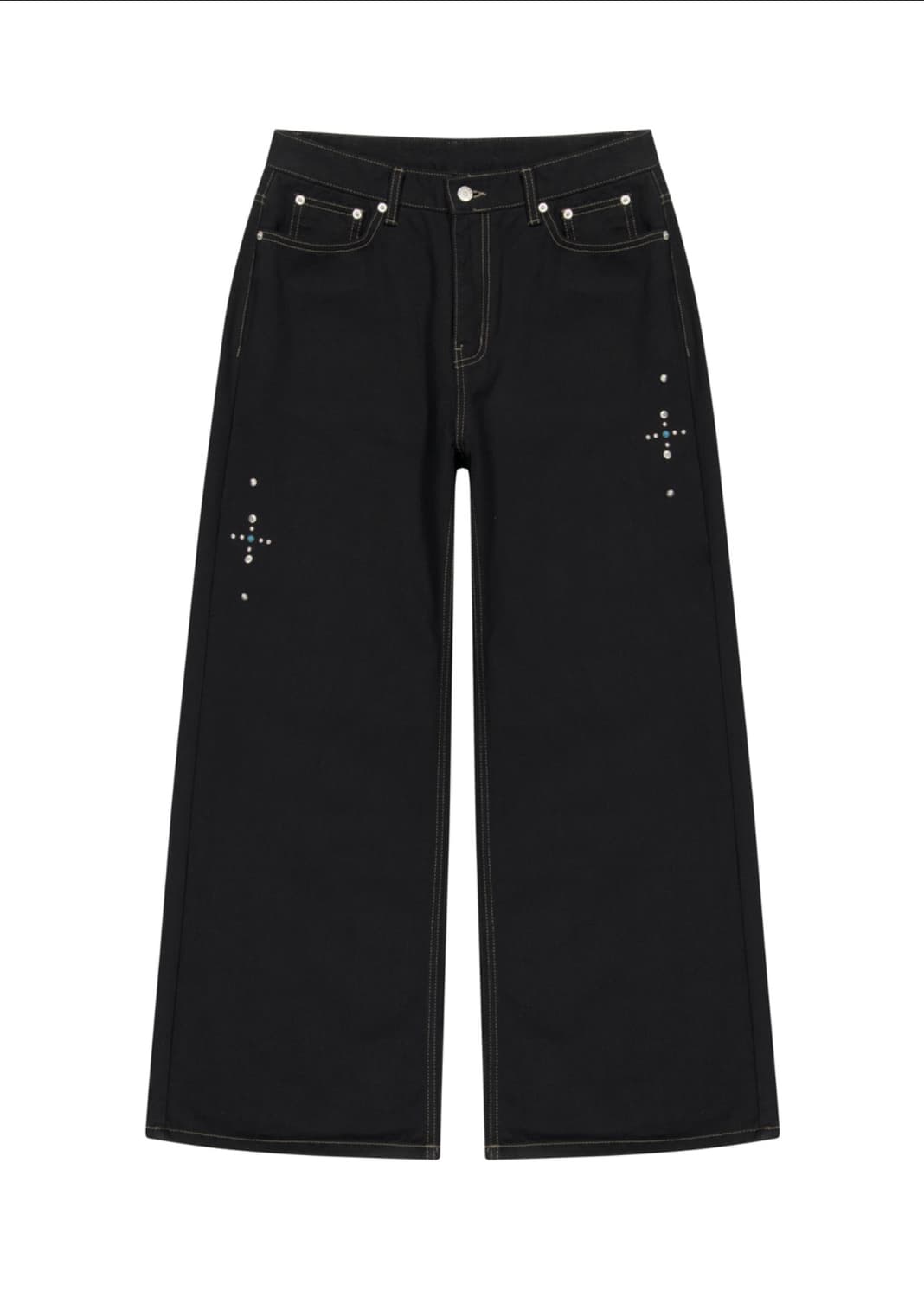 Western Studded Cotton Pants (Black) 1 상품이미지3