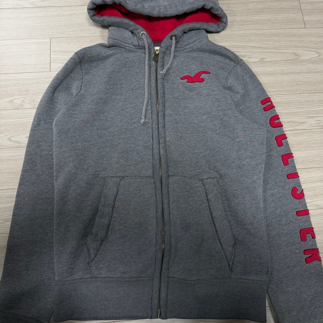 홀리스터 그레이 후드집업 L 상품이미지2