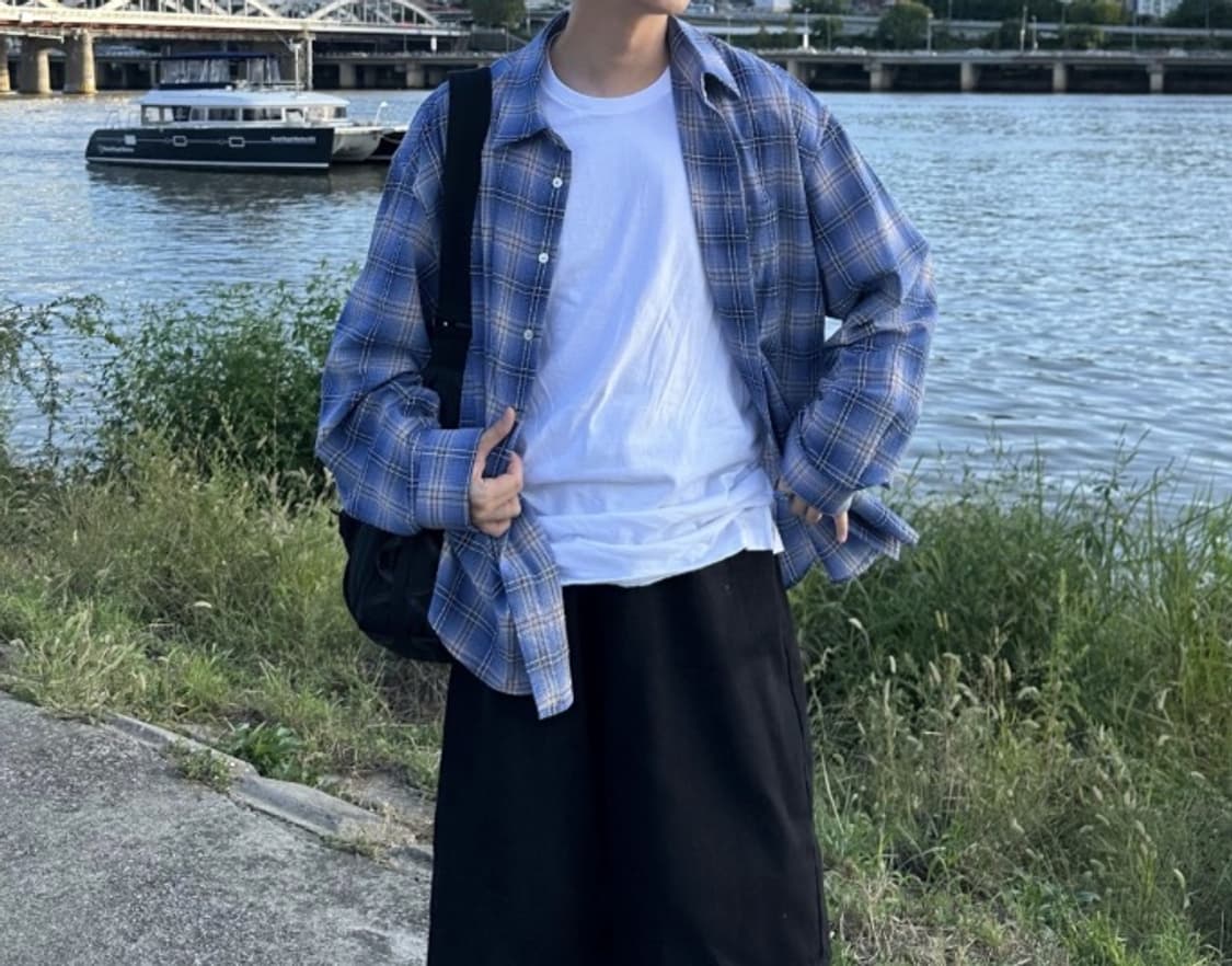 모마디자인 에어 쿨 타탄 체크셔츠 블루 Air cool 48 tatan 상품이미지8