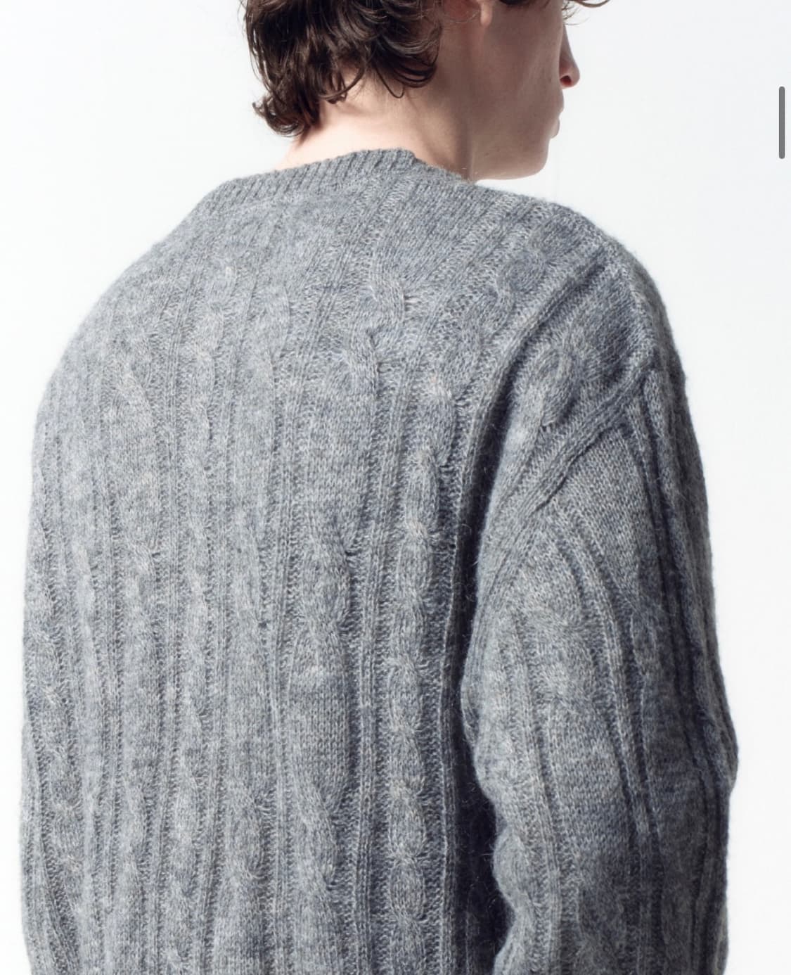 인사일런스 시어드 케이블 카디건 MELANGE GREY L사이즈 상품이미지6