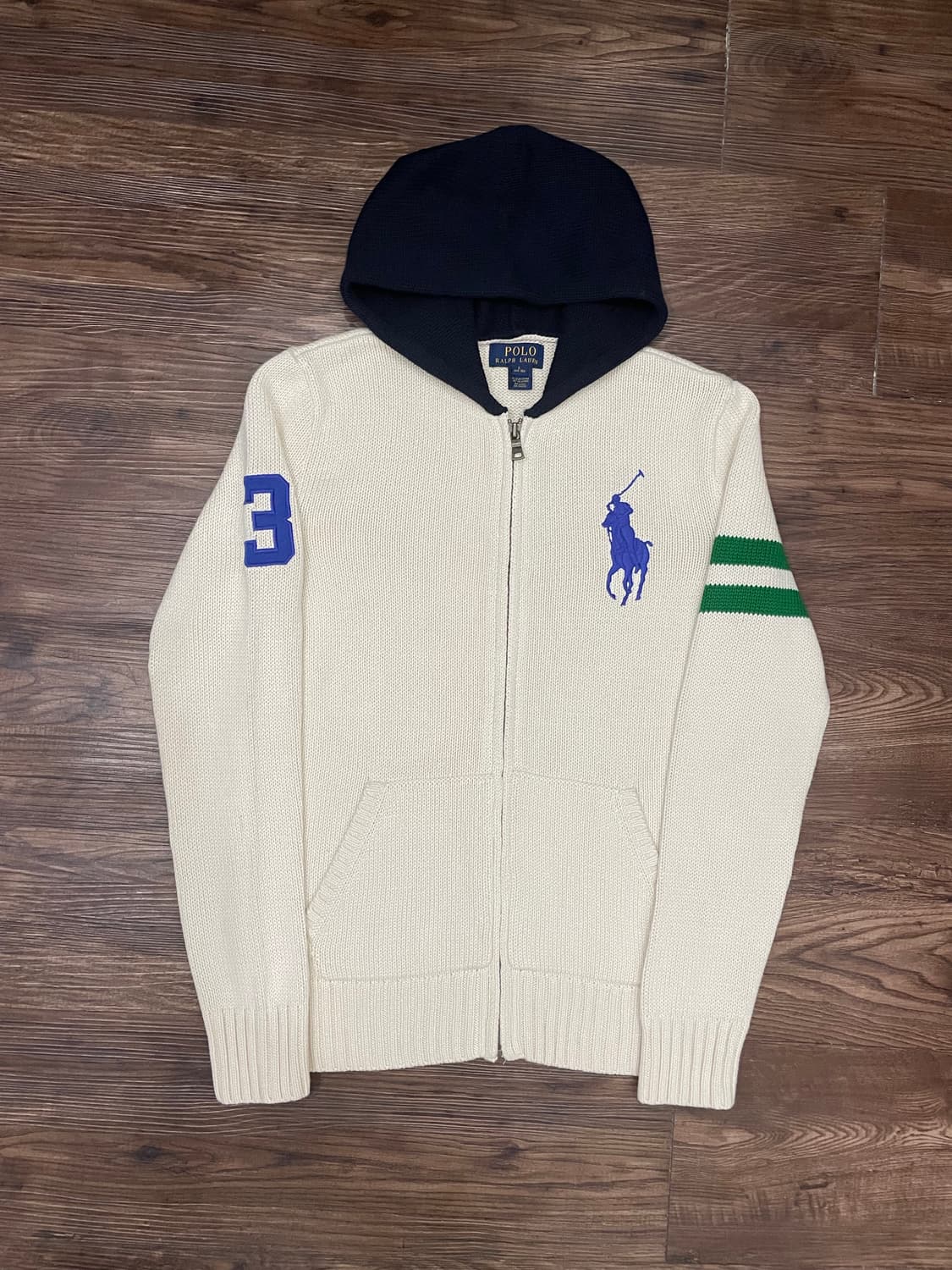 폴로 빅포니 코튼 니트 후드 집업 자켓 상품이미지3