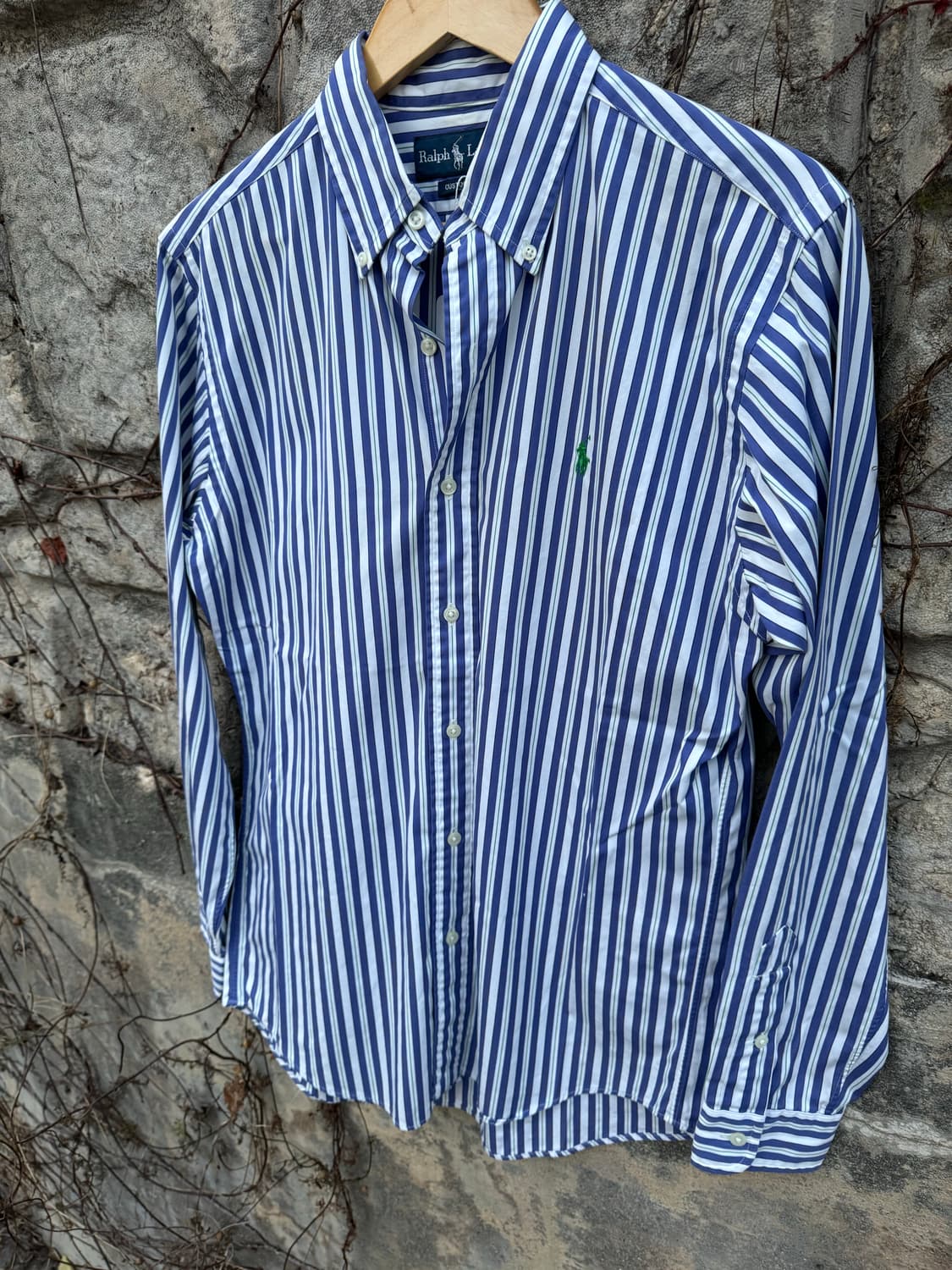 폴로 랄프로렌 빈티지 네이비 그린 스트라이프 클래식 셔츠  상품이미지4
