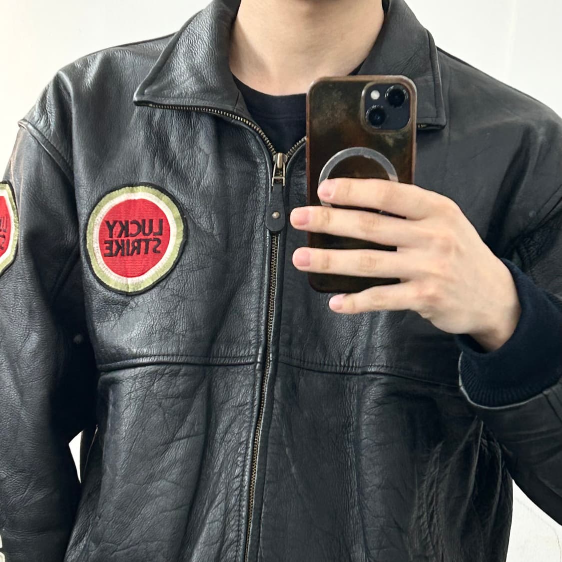 Lucky Strike 소가죽 봄버 자켓 상품이미지5