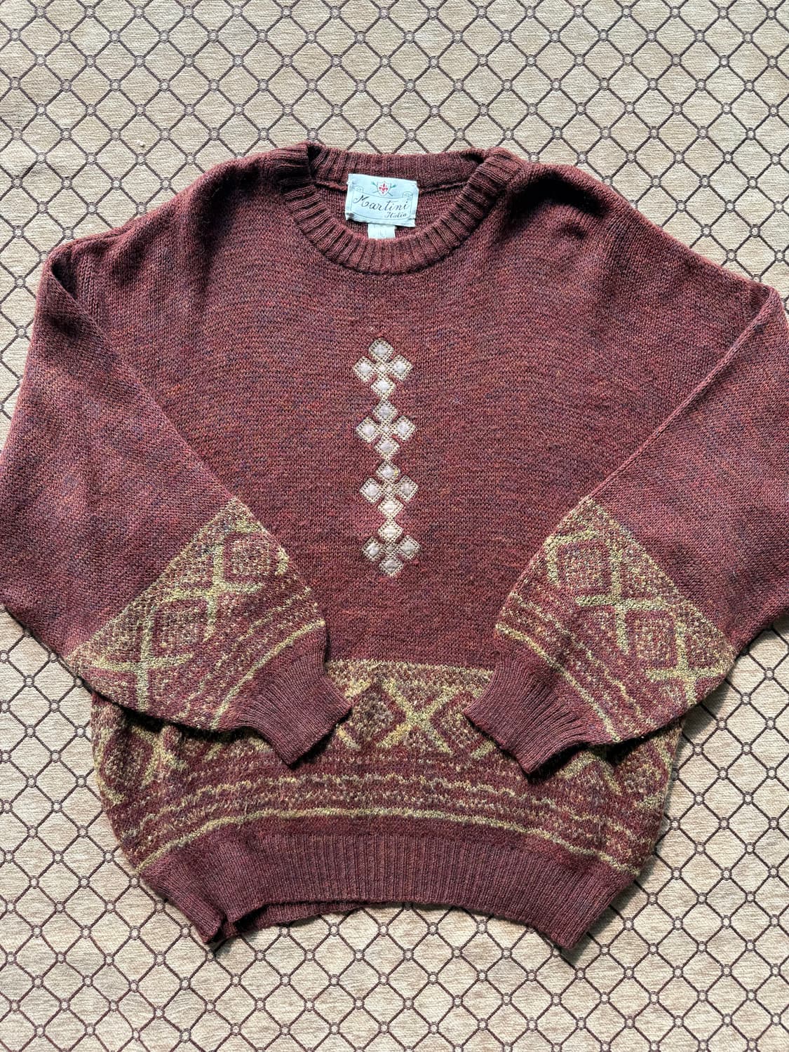 버건디 디테일 니트 상품이미지2