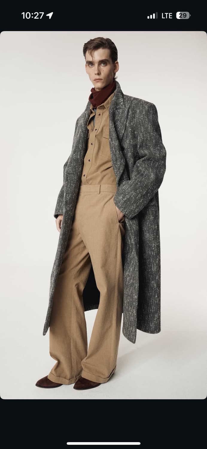 렉토 25FW 헤링본 더블 코트 그레이 상품이미지10