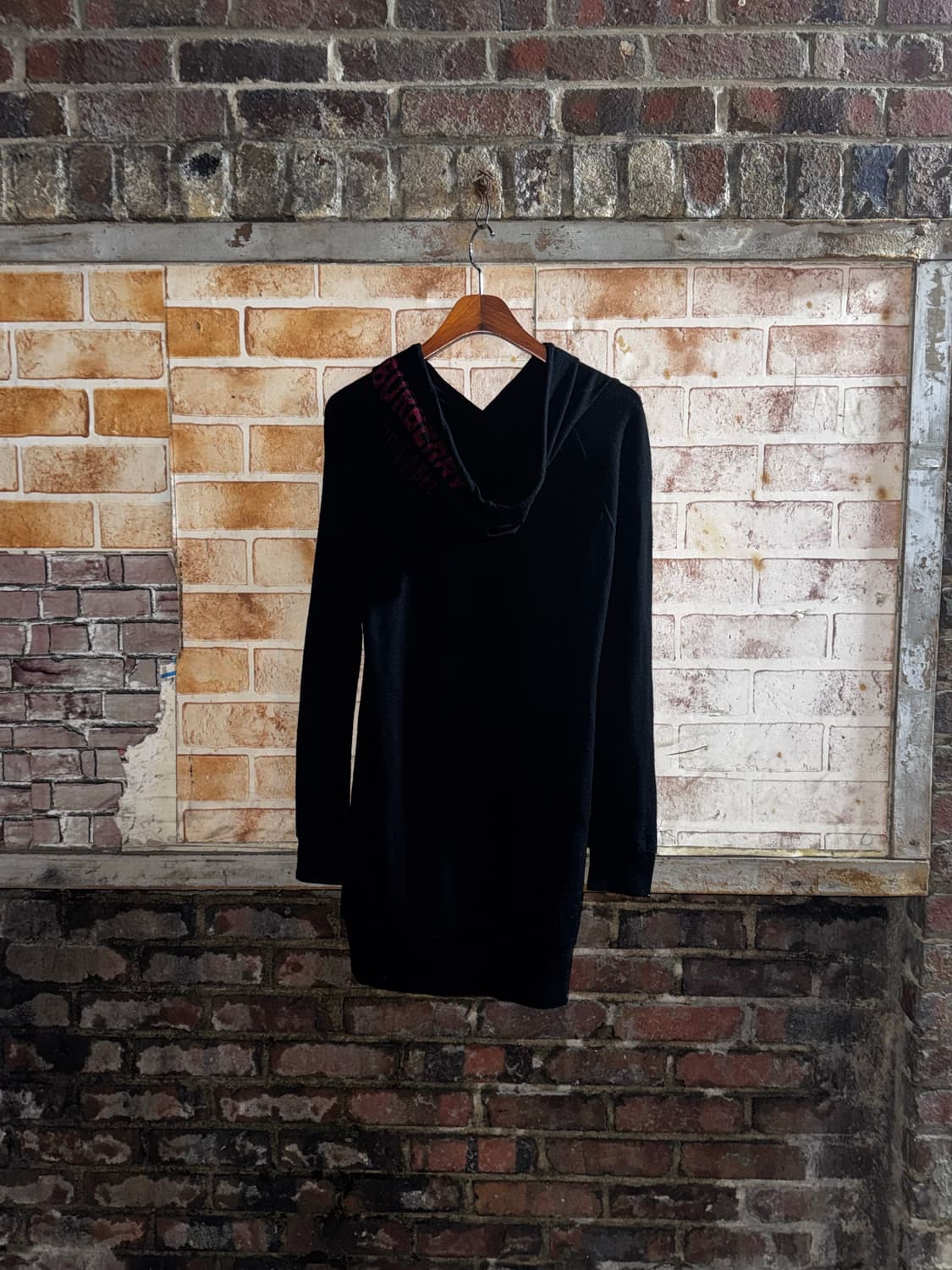 버버리 코르셋 딱붙 그런지 펑크 후드 프린팅 원피스 롱슬리브 상품이미지8