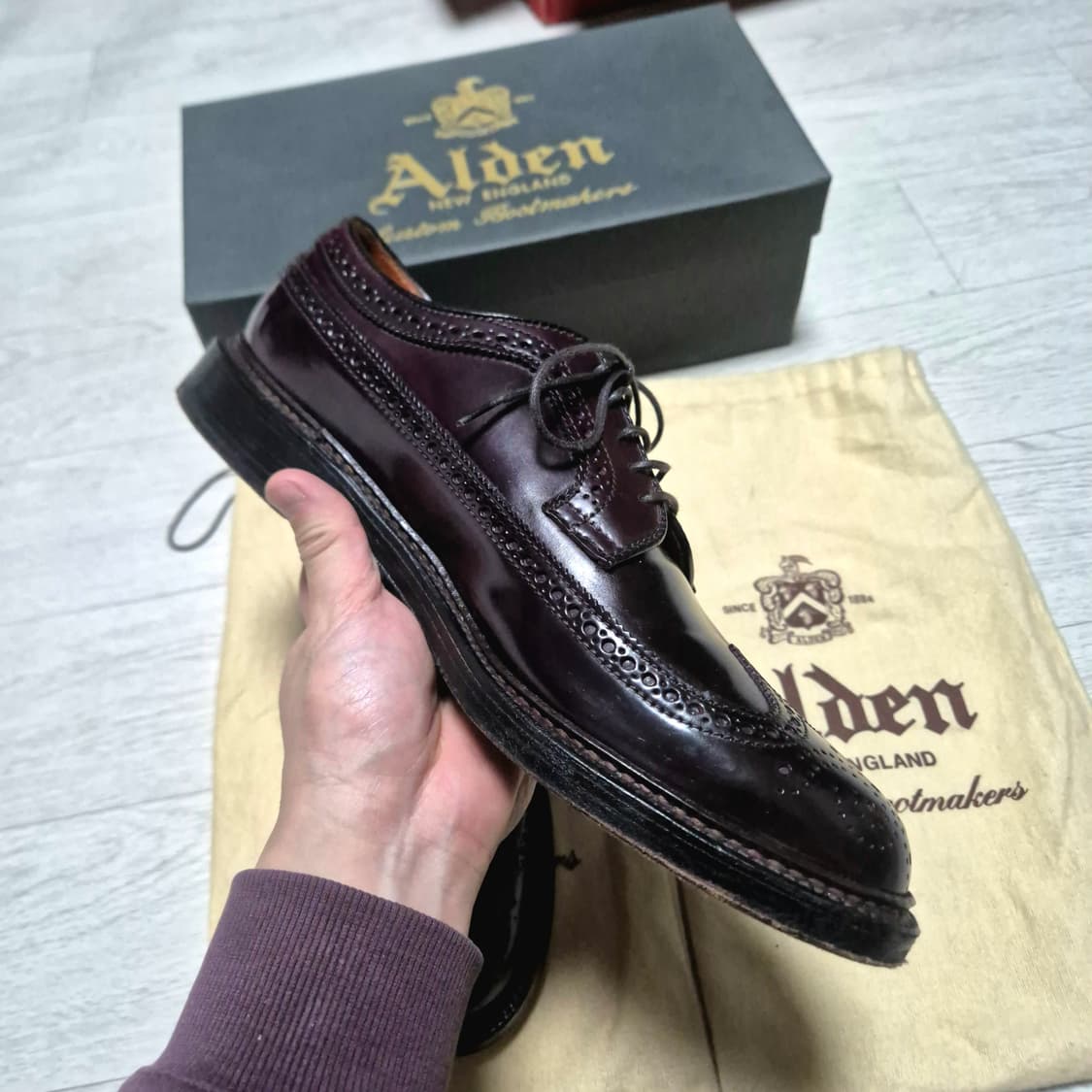 [8.5D] 알든 975 롱윙 1회착 / 990 9901 에드워드그린 상품이미지3